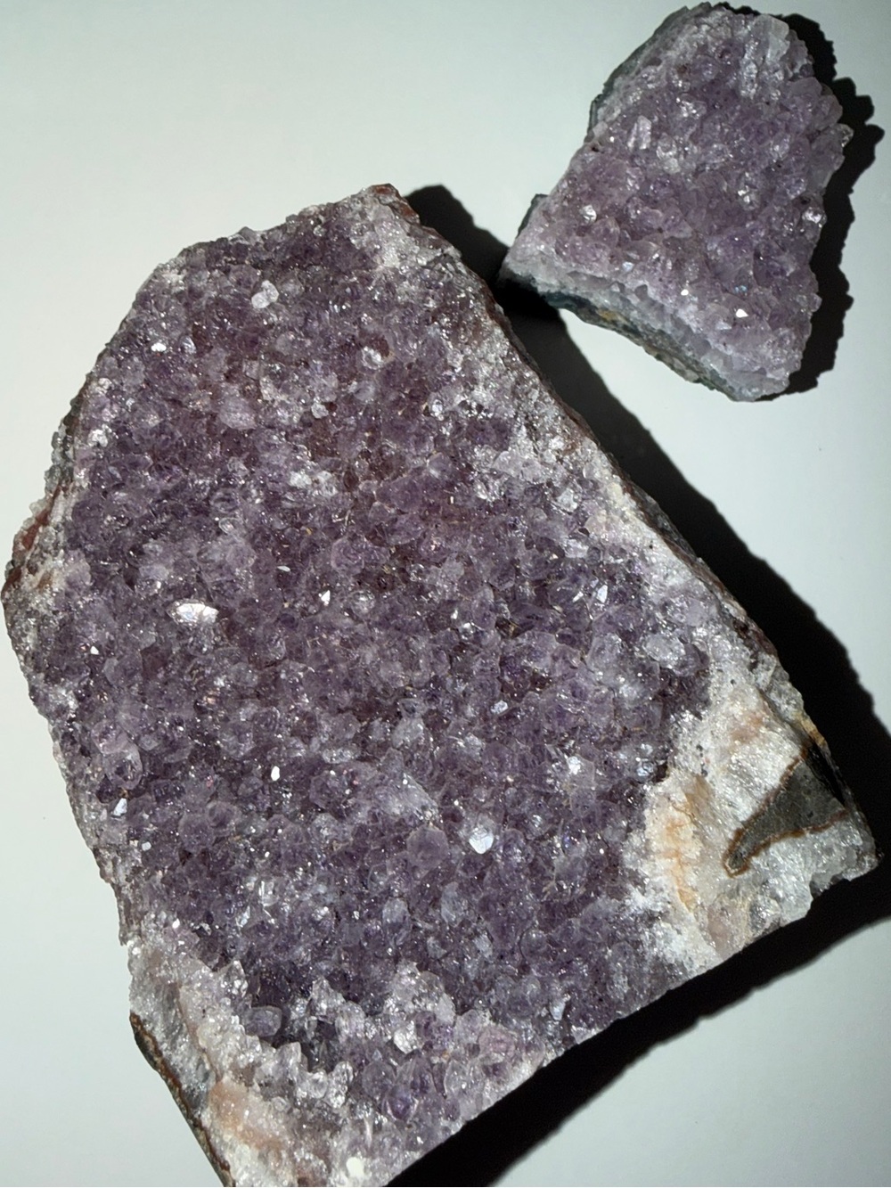 Raw Amethyst Druzy Geode/Cluster Set